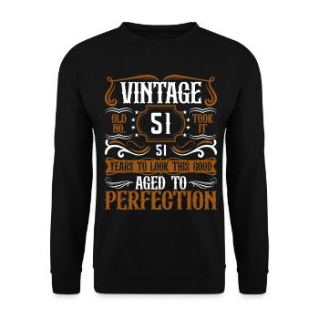 51st Birthday Vintage Retro - Unisex Sweatshirt - black - Front - Alina (178cm) & Michal (187cm)