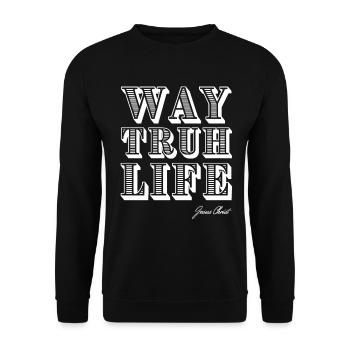Voie Vérité Vie Jésus-Christ - Sweat-shirt Unisexe - noir - Devant - Alina (178cm) & Michal (187cm)