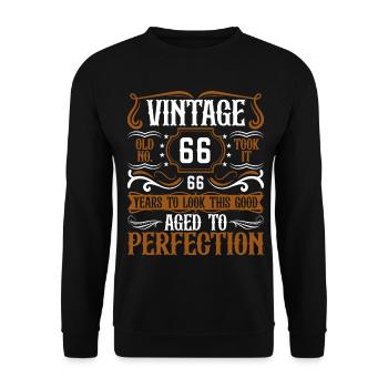 66th Birthday Vintage Retro - Unisex Sweatshirt - black - Front - Alina (178cm) & Michal (187cm)