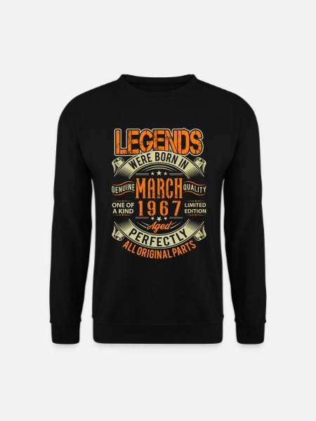 1967 March Birthday Legend - Unisex Sweatshirt - black