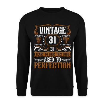 31e anniversaire Vintage Rétro - Sweat-shirt Unisexe - noir - Devant - Alina (178cm) & Michal (187cm)