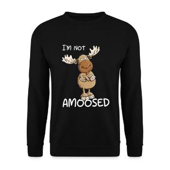 Funny Moose I Moose I Deer Reindeer Pun - Unisex Sweatshirt - black - Front - Alina (178cm) & Michal (187cm)