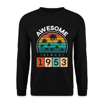 1953 Anniversaire Naissance Année de naissance millésime - Sweat-shirt Unisexe - noir - Devant - Alina (178cm) & Michal (187cm)