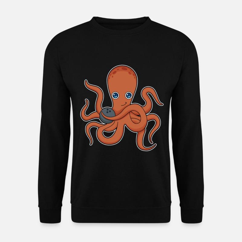 Krake Bowling Bowlingkugel - Unisex Pullover - Schwarz
