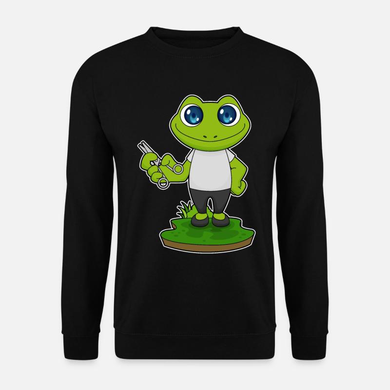 Frosch Barbier Schere - Unisex Pullover - Schwarz