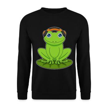 Frog Headphone Musique - Sweat-shirt Unisexe - noir - Devant - Alina (178cm) & Michal (187cm)