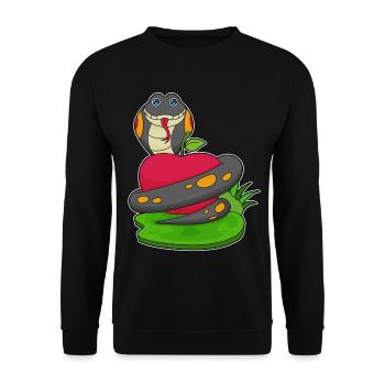 Snake Apple - Unisex Sweatshirt - black - Front - Alina (178cm) & Michal (187cm)