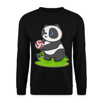 Panda Volleyballspieler Volleyball - Unisex Pullover - Schwarz - Vorne - Alina (178cm) & Michal (187cm)