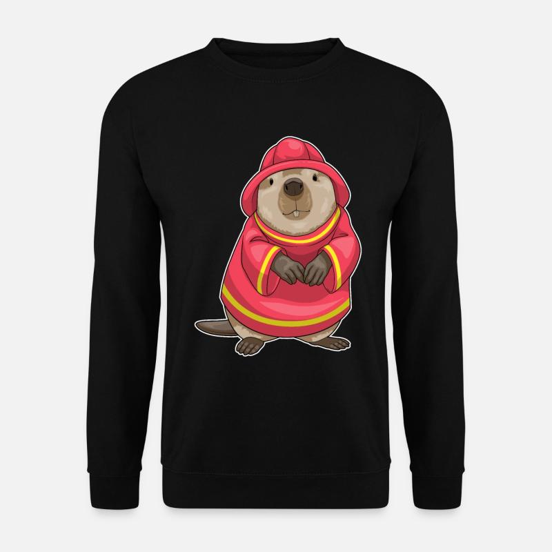 Biber Feuerwehrmann Feuerwehr - Unisex Pullover - Schwarz