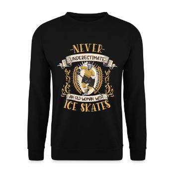 Eishockey Eishockeyspielerin Wintersport Geschenk - Unisex Pullover - Schwarz - Vorne - Alina (178cm) & Michal (187cm)