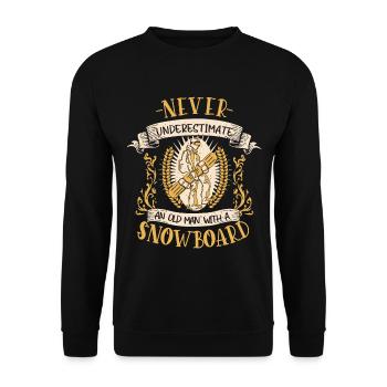 Snowboard Snowboarder Snowboarding Slope Gift - Unisex Sweatshirt - black - Front - Alina (178cm) & Michal (187cm)