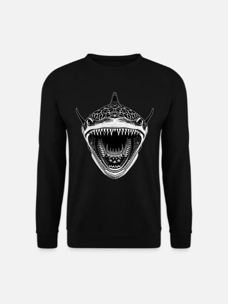 Great shark with open mouth - Unisex Sweatshirt - black