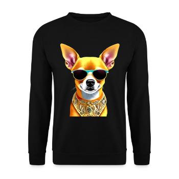 Colorful Chihuahua with sunglasses - Unisex Sweatshirt - black - Front - Alina (178cm) & Michal (187cm)