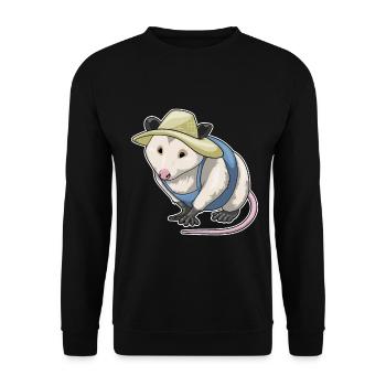 Beutelratte Landwirt Bauernhof - Unisex Pullover - Schwarz - Vorne - Alina (178cm) & Michal (187cm)