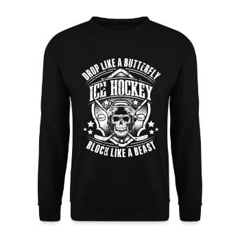 Eishockey  - Unisex Sweatshirt - black - Front - Alina (178cm) & Michal (187cm)
