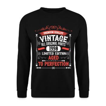 1990 Année de naissance Né Anniversaire Vintage - Sweat-shirt Unisexe - noir - Devant - Alina (178cm) & Michal (187cm)