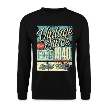 1940 Geburtstag Jahrgang Vintage Retro Legende - Unisex Pullover - Schwarz - Vorne - Alina (178cm) & Michal (187cm)