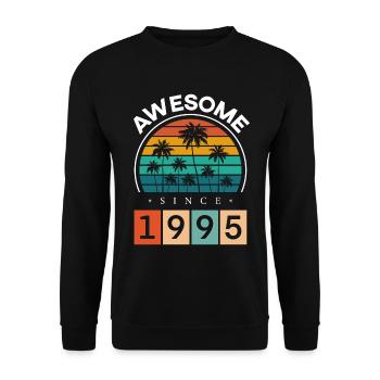 1995 Born Birthday Year of birth vintage - Unisex Sweatshirt - black - Front - Alina (178cm) & Michal (187cm)