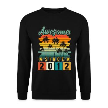 2012 Anniversaire Né Année de naissance millésime - Sweat-shirt Unisexe - noir - Devant - Alina (178cm) & Michal (187cm)