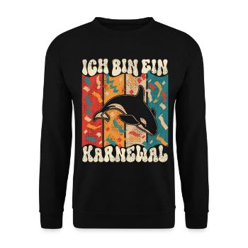 Ich Bin ein Karnewal Karneval Fasching - Unisex Pullover - Schwarz - Vorne - Alina (178cm) & Michal (187cm)
