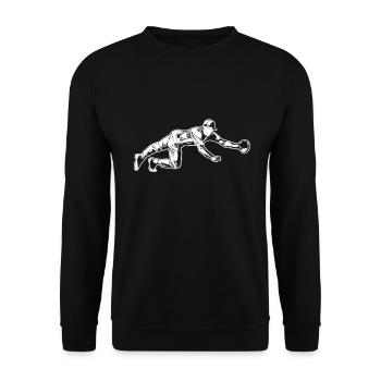 Baseball Catcher - Unisex Pullover - Schwarz - Vorne - Alina (178cm) & Michal (187cm)