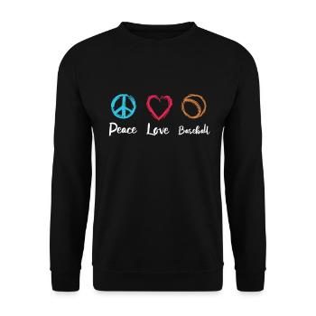 Baseball Liebe - Unisex Pullover - Schwarz - Vorne - Alina (178cm) & Michal (187cm)