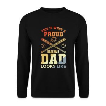 Funny baseball dad - Unisex Sweatshirt - black - Front - Alina (178cm) & Michal (187cm)