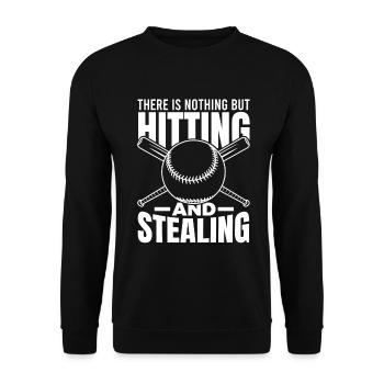 There is only beating and stealing - Unisex Sweatshirt - black - Front - Alina (178cm) & Michal (187cm)