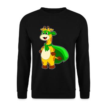 Giraffe Superhero Cloak - Unisex Sweatshirt - black - Front - Alina (178cm) & Michal (187cm)