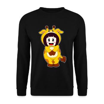 Giraffe Girl Costume - Unisex Sweatshirt - black - Front - Alina (178cm) & Michal (187cm)