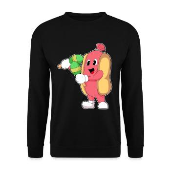 Hot Dog Musician Rattle Music - Unisex Sweatshirt - black - Front - Alina (178cm) & Michal (187cm)
