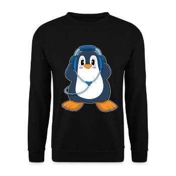 Musique Casque Penguin - Sweat-shirt Unisexe - noir - Devant - Alina (178cm) & Michal (187cm)