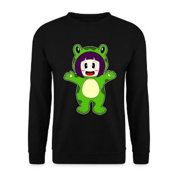 Frog Girl Costume - Unisex Sweatshirt - black - Front - Alina (178cm) & Michal (187cm)