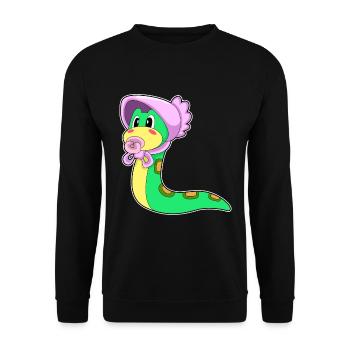 Schlange Baby Schnuller - Unisex Pullover - Schwarz - Vorne - Alina (178cm) & Michal (187cm)