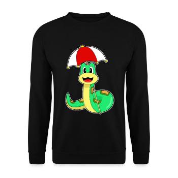 Parapluie serpent - Sweat-shirt Unisexe - noir - Devant - Alina (178cm) & Michal (187cm)