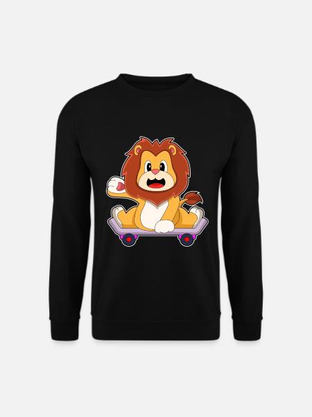 Lion Skater Skateboard - Unisex Sweatshirt - black