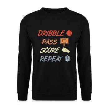 Dribble Pass Score Répétition - Sweat-shirt Unisexe - noir - Devant - Alina (178cm) & Michal (187cm)
