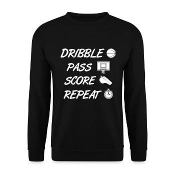 Basketballspieler - Unisex Pullover - Schwarz - Vorne - Alina (178cm) & Michal (187cm)
