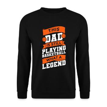This father plays basketball - Unisex Sweatshirt - black - Front - Alina (178cm) & Michal (187cm)