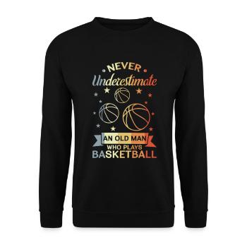 Grand-père joueur de basket-ball - Sweat-shirt Unisexe - noir - Devant - Alina (178cm) & Michal (187cm)