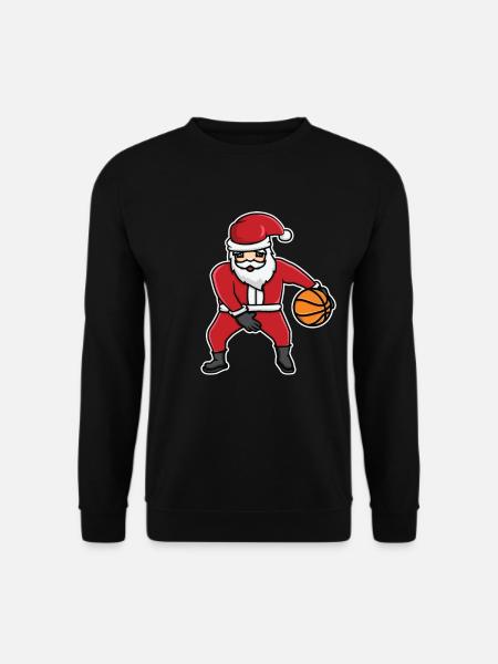 Basketball Christmas Hat - Unisex Sweatshirt - black
