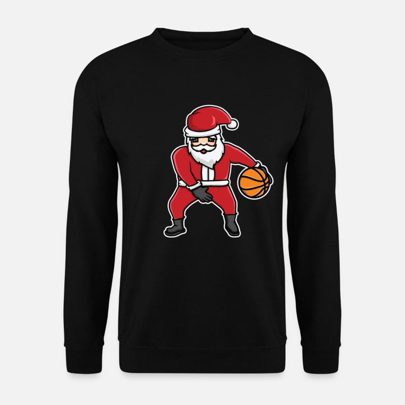 Basketball Christmas Hat - Unisex Sweatshirt - black