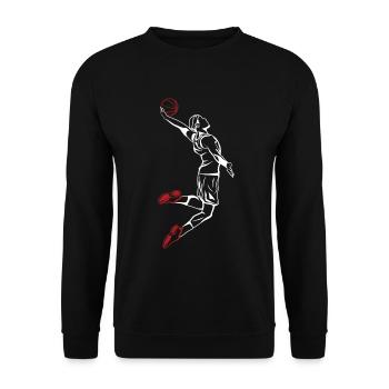 Slam Dunk basketball player - Unisex Sweatshirt - black - Front - Alina (178cm) & Michal (187cm)