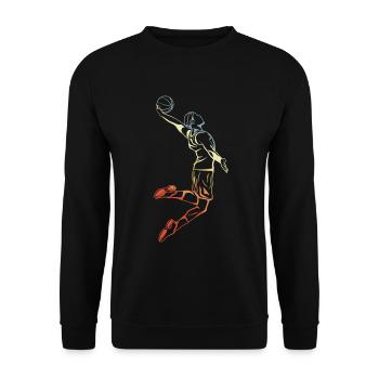 Basketballspieler - Unisex Pullover - Schwarz - Vorne - Alina (178cm) & Michal (187cm)