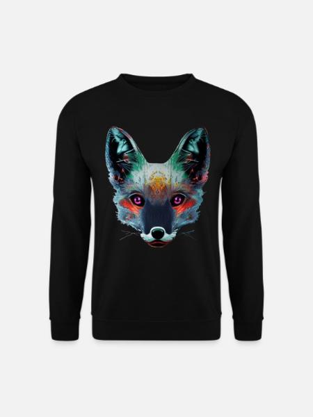 Neon Fox Head Art - Unisex Sweatshirt - black