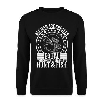 Hunting Fishing Loving Every Day - Unisex Sweatshirt - black - Front - Alina (178cm) & Michal (187cm)