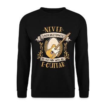 Electric Guitar Musician Musical Instrument Gift - Unisex Sweatshirt - black - Front - Alina (178cm) & Michal (187cm)