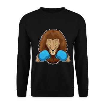 Lion Boxer Boxing Gloves Boxing - Unisex Sweatshirt - black - Front - Alina (178cm) & Michal (187cm)