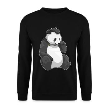 Peinture au pinceau de peintre panda - Sweat-shirt Unisexe - noir - Devant - Alina (178cm) & Michal (187cm)
