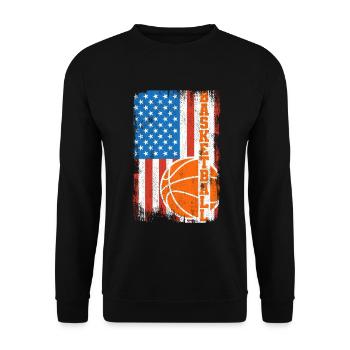 4 juillet Basketball - Sweat-shirt Unisexe - noir - Devant - Alina (178cm) & Michal (187cm)